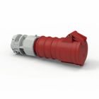 Heavy Duty Products, IEC Pin and Sleeve Devices, Hubbell-PRO, Female, Connector Body, 32 A  200-415 VAC, 4-POLE 5-WIRE, Red, Splash Proof