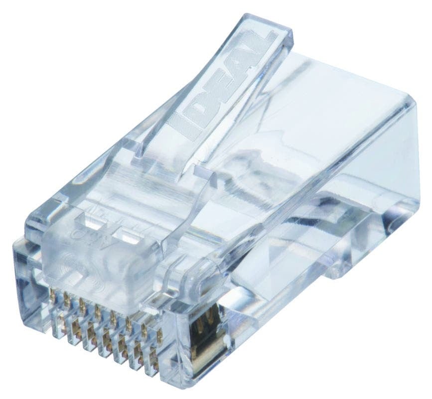 CAT6 Feed-Thru Modular Plugs, 100/Bag
