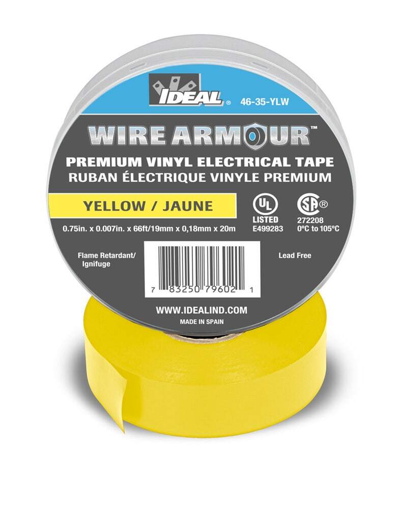 Vinyl Color Coding Tape, Yellow, 3/4 X 66'