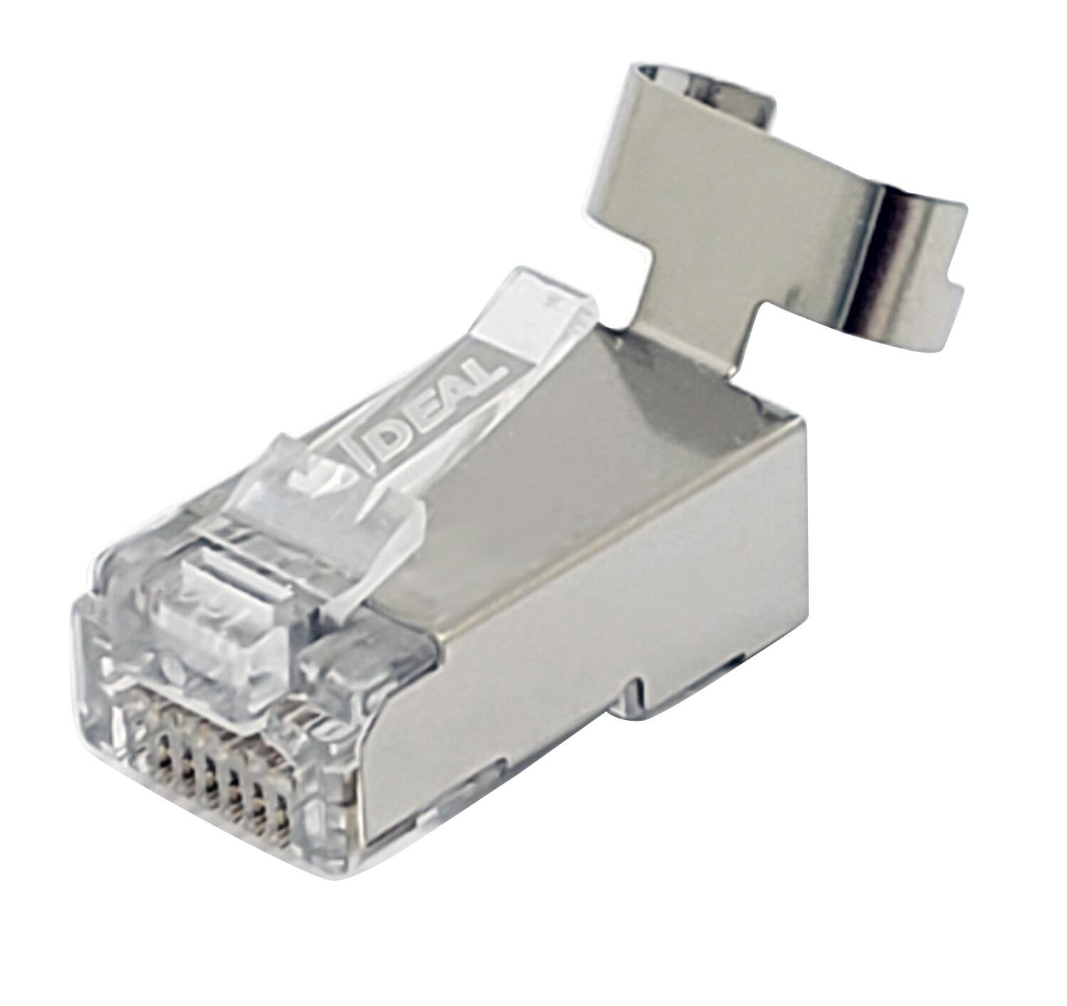 Shielded Feed-Thru CAT6A/6/5e Modular Plugs, 25/Cd