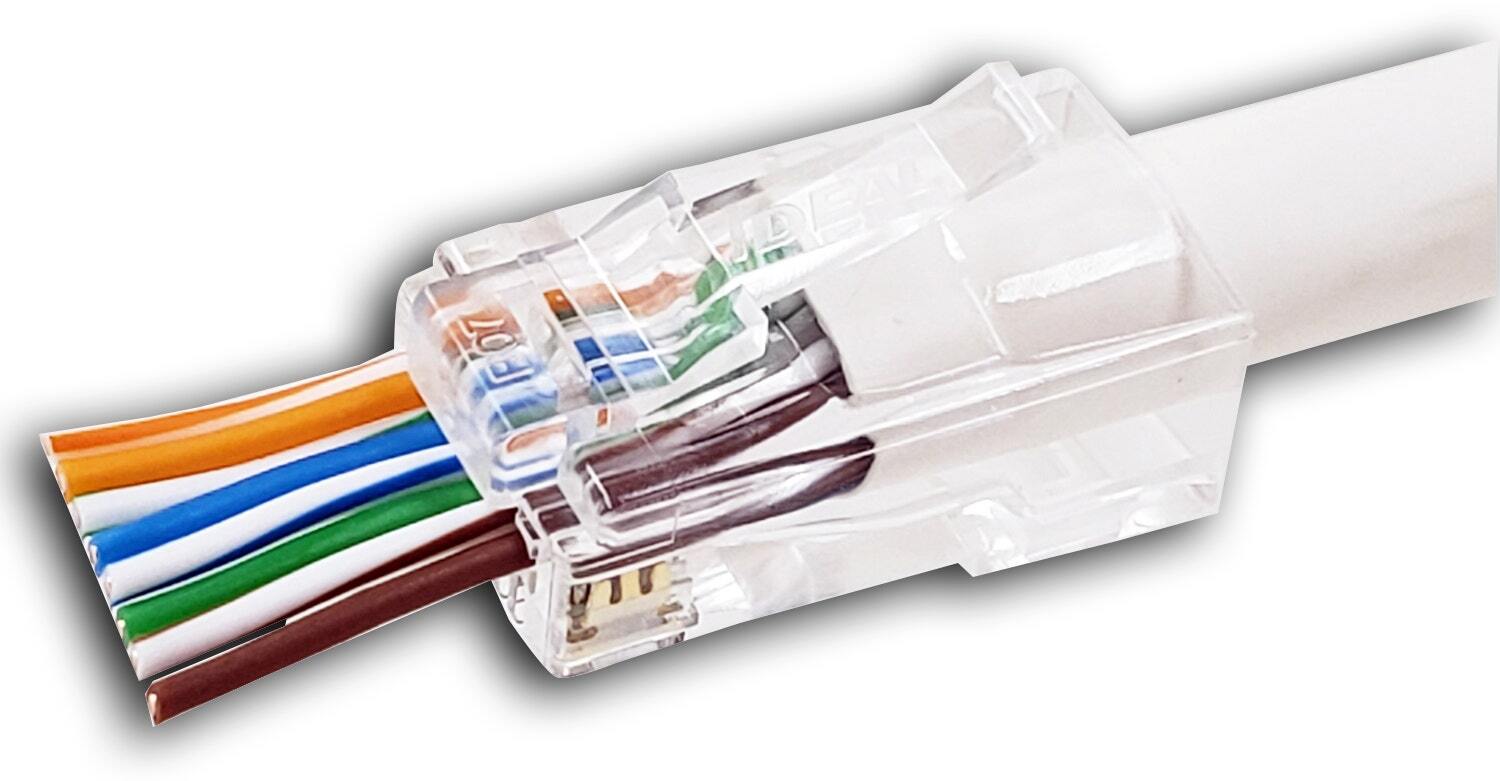 CAT6A/6 Large Diameter Feed-Thru Mod Plug 50/Card