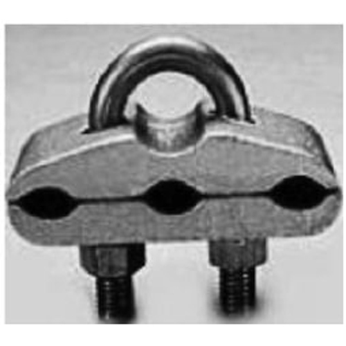 Permaground Copper Ground Clamp, Conductor Range 250-2/0 Sol, 3 Conductors, Pipe Size 3/8in, Ground Rod Sizes 5/8 to 3/4in,