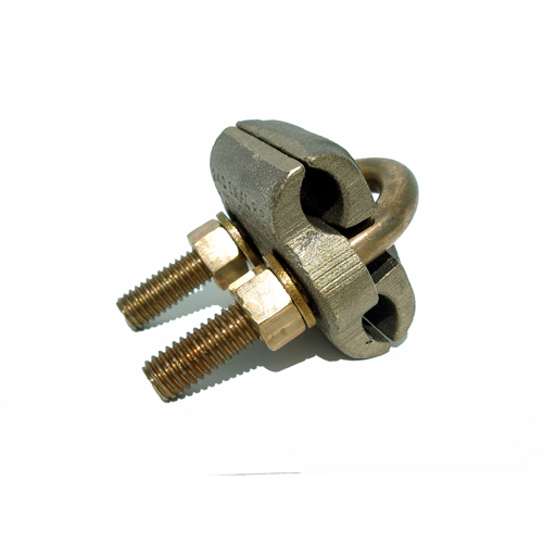 Permaground Copper Ground Clamp, Conductor Range 250-2/0 Sol, 2 Conductors, Pipe Size 3/8in, Perpendicular Orientation, UL