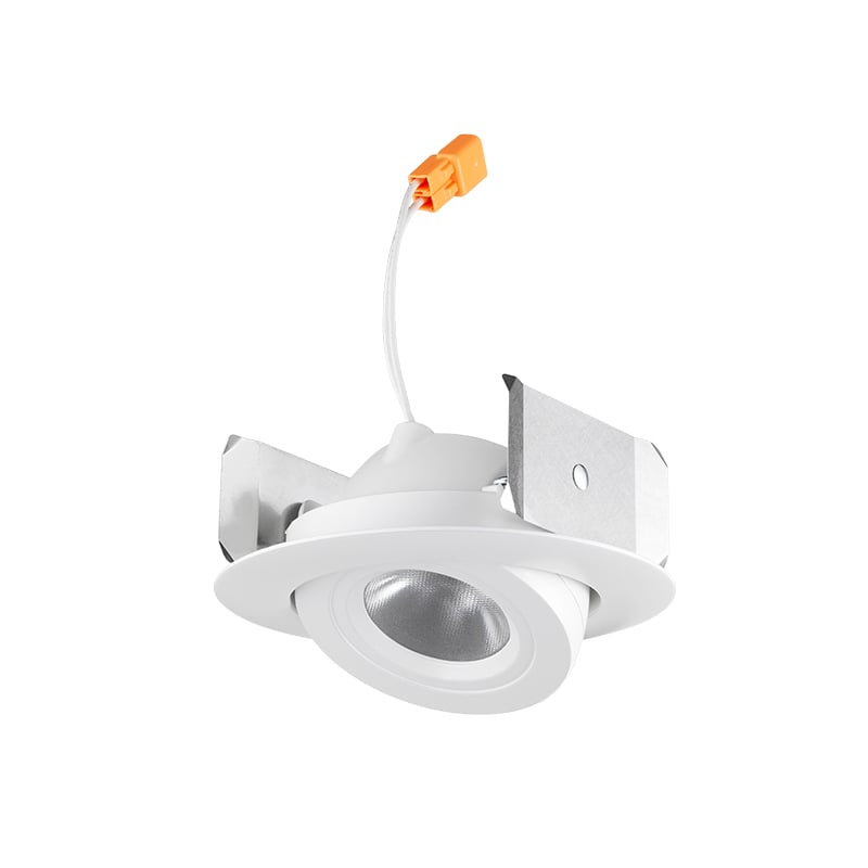 4'' Juno Basics Retrofit Adjustable, Generation 2, 600 Nominal Lumens, 2700K, 90+ CRI, Wide Flood, 120V, Forward/Reverse Phase Cut, White