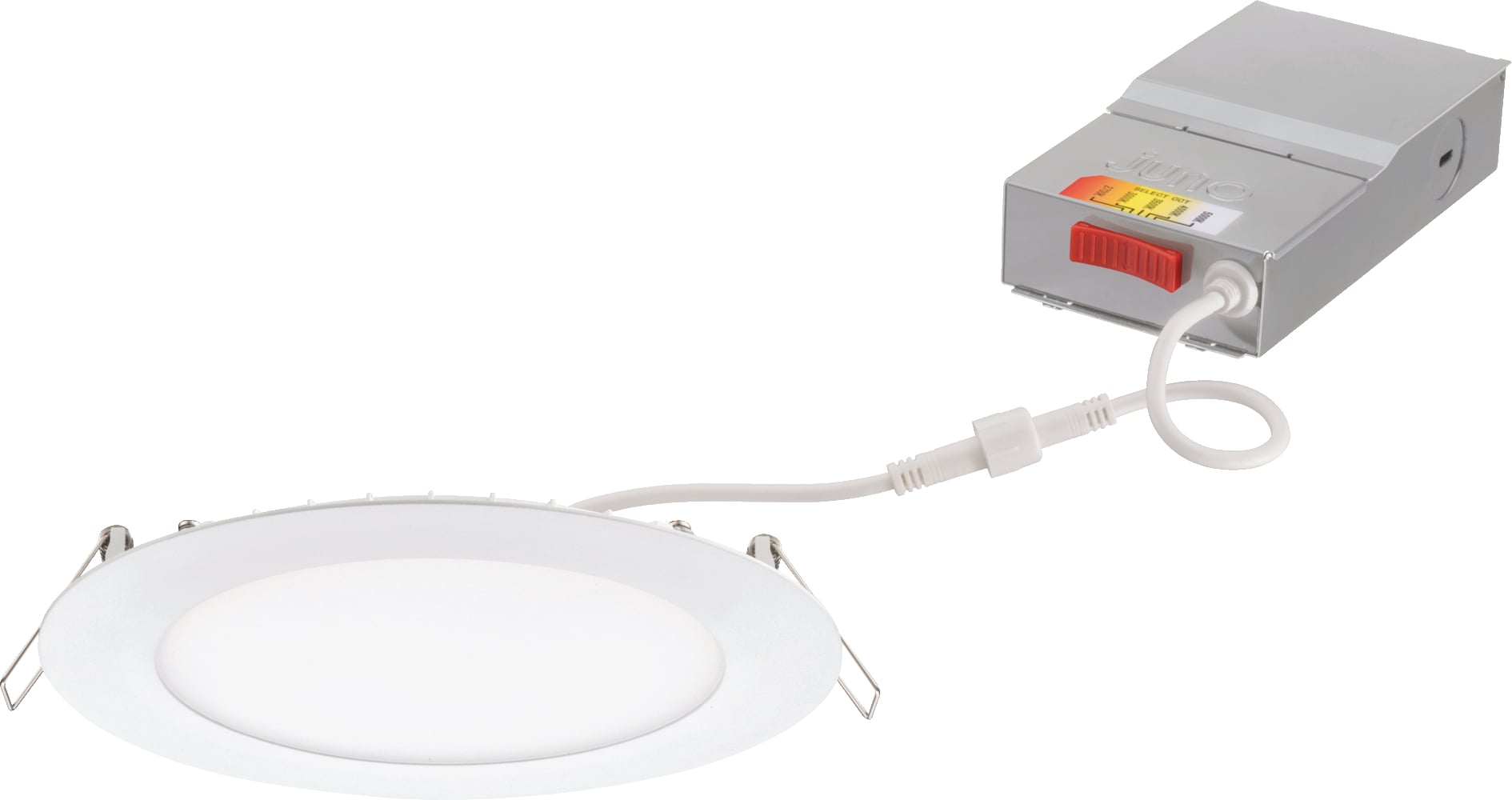 WF6 SWW5 90CRI MW M6 6 inch Wafer LED Recessed Downlight, Switchable CCT, White