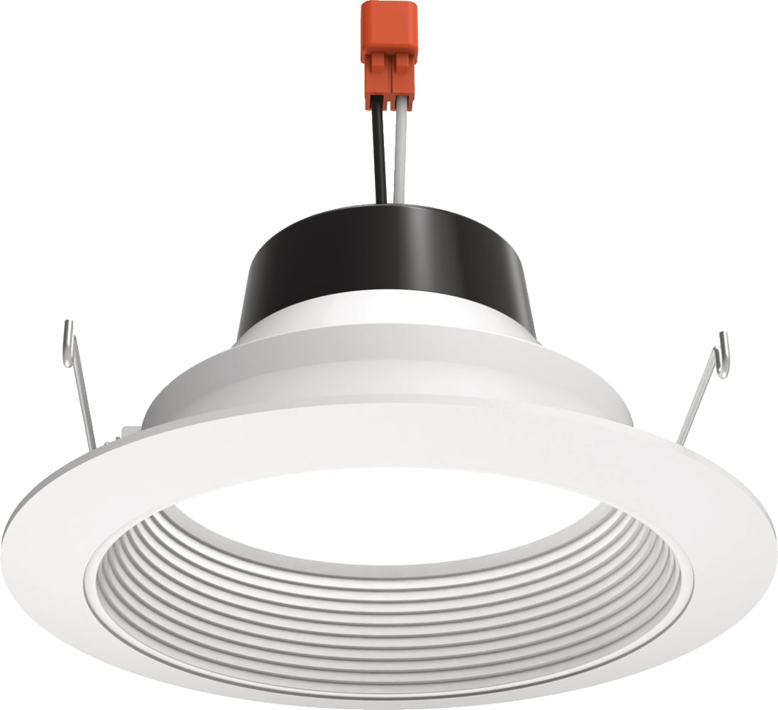 With Juno Retrofit 2700K Soft White LED Retrofit Downlight RLD 5-inch trim modules, upgrading your existing 5-inch recessed fixture is inexpensive and nearly as simple as replacing an incandescent lamp. Modules feature a white aluminum baffle with a built-in flange. A deeply regressed diffusing lens conceals the LEDs from direct view and provides uniform aperture luminance.