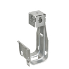 Steel cable hook with multiple mounting options has a 25 lb support rating. Works with a threaded rod. Listed for use in air handling spaces supporting up to 90 Cate 5e cables.