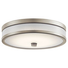 The Pira collection 12in; LED flush mount features sleek lines and smooth edges create a soft look and relaxed ambience, enhanced by a Brushed Nickel finish. A unique Wood Linen or White Vinyl shade and tinted glass with painted linen adds instant intrigue and sophistication in any home setting.