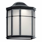 Add architectural interest to entryways with the 9.75in; Kent LED outdoor wall sconcefts unique, yet familiar, style. Patterned glass mimics the look of fabric, while the irregular hexagon shape takes on the look of a vintage streetlight.