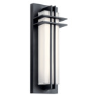 The Manhattan 16in. LED outdoor wall light is an homage to the art deco lines and booming skyscrapers of the 1950s and 60s. The textured black finish provides a balanced contrast to the white glass.