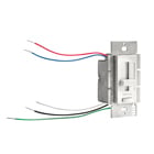 The Kichler LED Driver + Dimmer simplifies installation and system compatibility by integrating the driver with the dimmer switch. This two-in-one product can convert 120V AC to 24V DC, as well as dim from 100% to 1%. Simply connect to both your high voltage input and low voltage output, and install with a standard single gang box to the wall to power Kichler 24V LED Tape and Hard Strips.