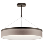 Add softness to modern dining tables and kitchen islands with the floating style of the Mercel chandelier/pendant in Olde Bronze. A sheer linen shade in grey or white appears suspended in air by thin wires. The LED light delivers illumination while keeping the look clean and simple.