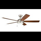 This transitional 60in; Starkk ceiling fan in Brushed Nickel highlights clean, strong lines making a perfect fit for yourdacor.