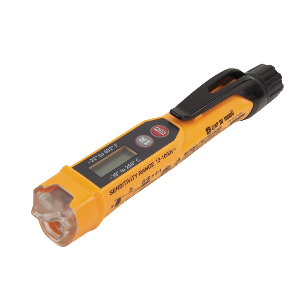 Non-Contact Voltage Tester Pen, 12-1000 AC V with Infrared Thermometer