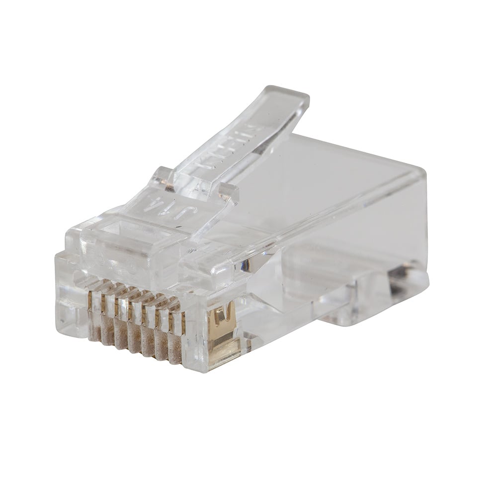 Pass-Thru Modular Data Plug, RJ45- CAT5E, 50-Pack
