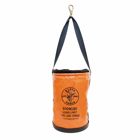 Utility Bucket, Vinyl Tool Bucket with Top Close, Swivel Snap, 12-Inch, Utility bucket is bright orange for easy visibility