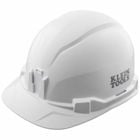 Hard Hat, Non-Vented, Cap Style, White, Safety hard hat has patent-pending accessory mounts on front and back that ensure Klein Headlamps attach securely and precisely, every time  no straps or zip ties needed