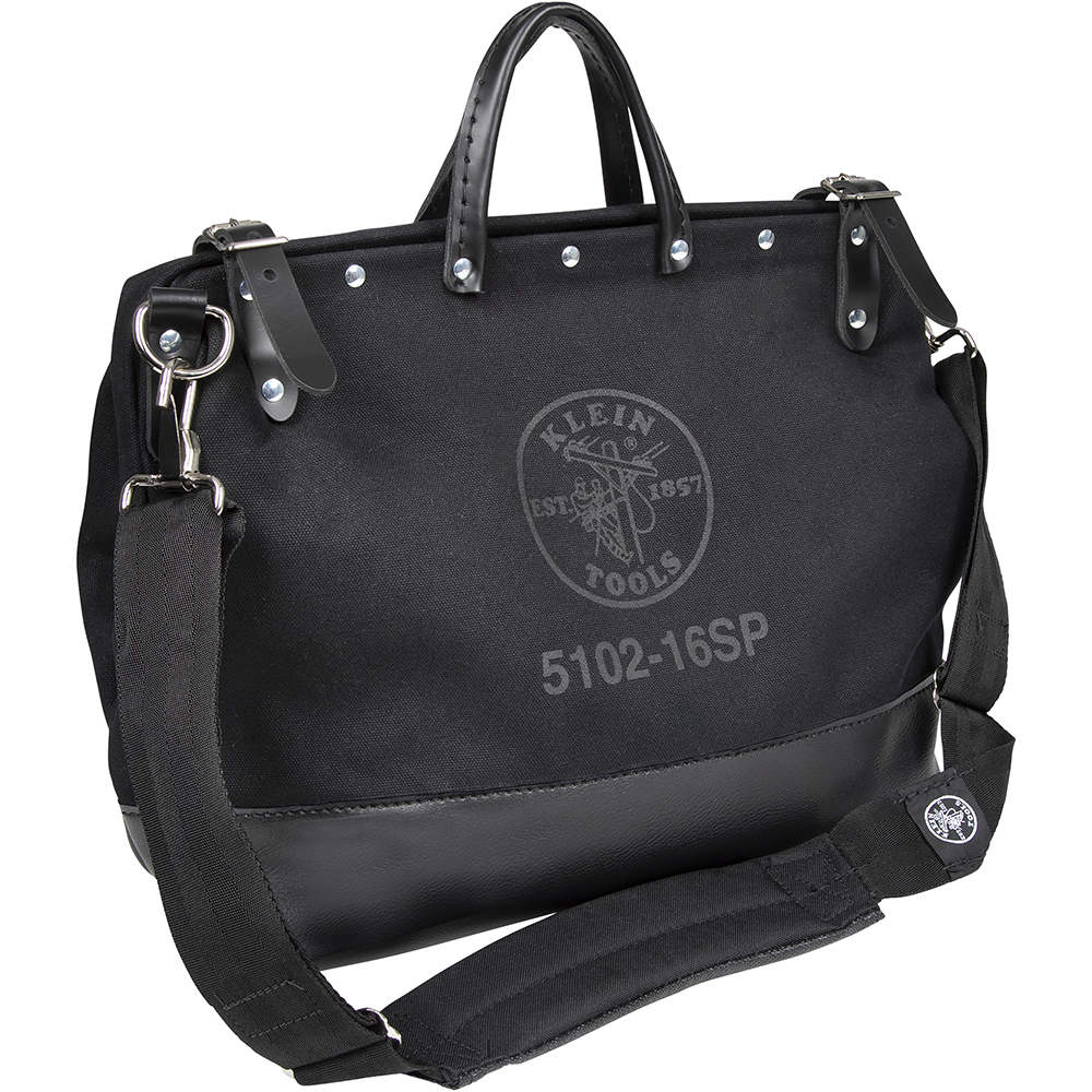 Deluxe Tool Bag, Black Canvas, 13 Pockets, 16-Inch