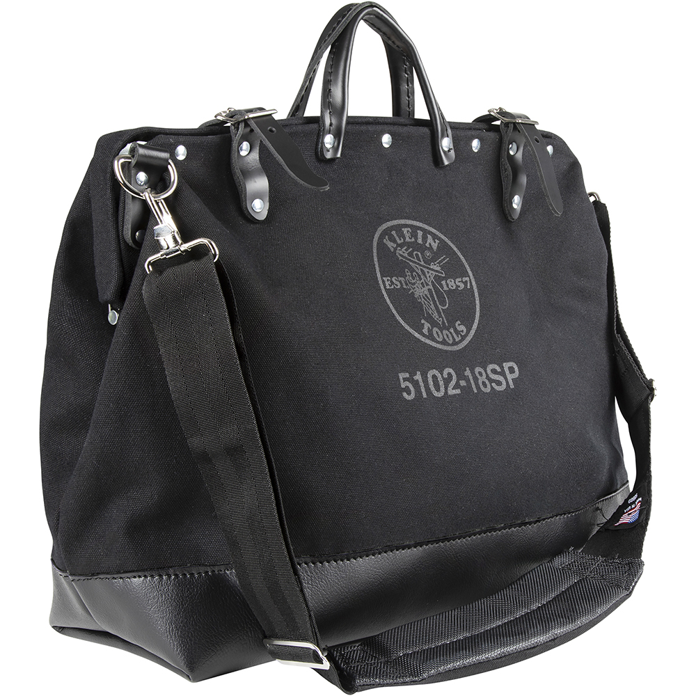 Deluxe Tool Bag, Black Canvas, 13 Pockets, 18-Inch