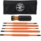 8-in-1 Insulated Interchangeable Screwdriver Set, Interchangeable Insulated Screwdriver Set with an insulated handle, 5 interchangeable insulated blades, and a carrying pouch