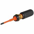 Flip-Blade Insulated Screwdriver, 2-in1, Ph Bit #2, Sl Bit 1/4-Inch, Insulated Screwdriver Flip-Blade has a #2 Phillips end and a 1/4-Inch Slotted end