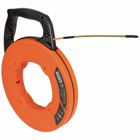 Fiberglass Fish Tape with Spiral Steel Leader, 50-Foot, Strong S-Glass fiberglass fish tape material provides better pushing power and long life while maintaining its low-friction exterior and maneuverability