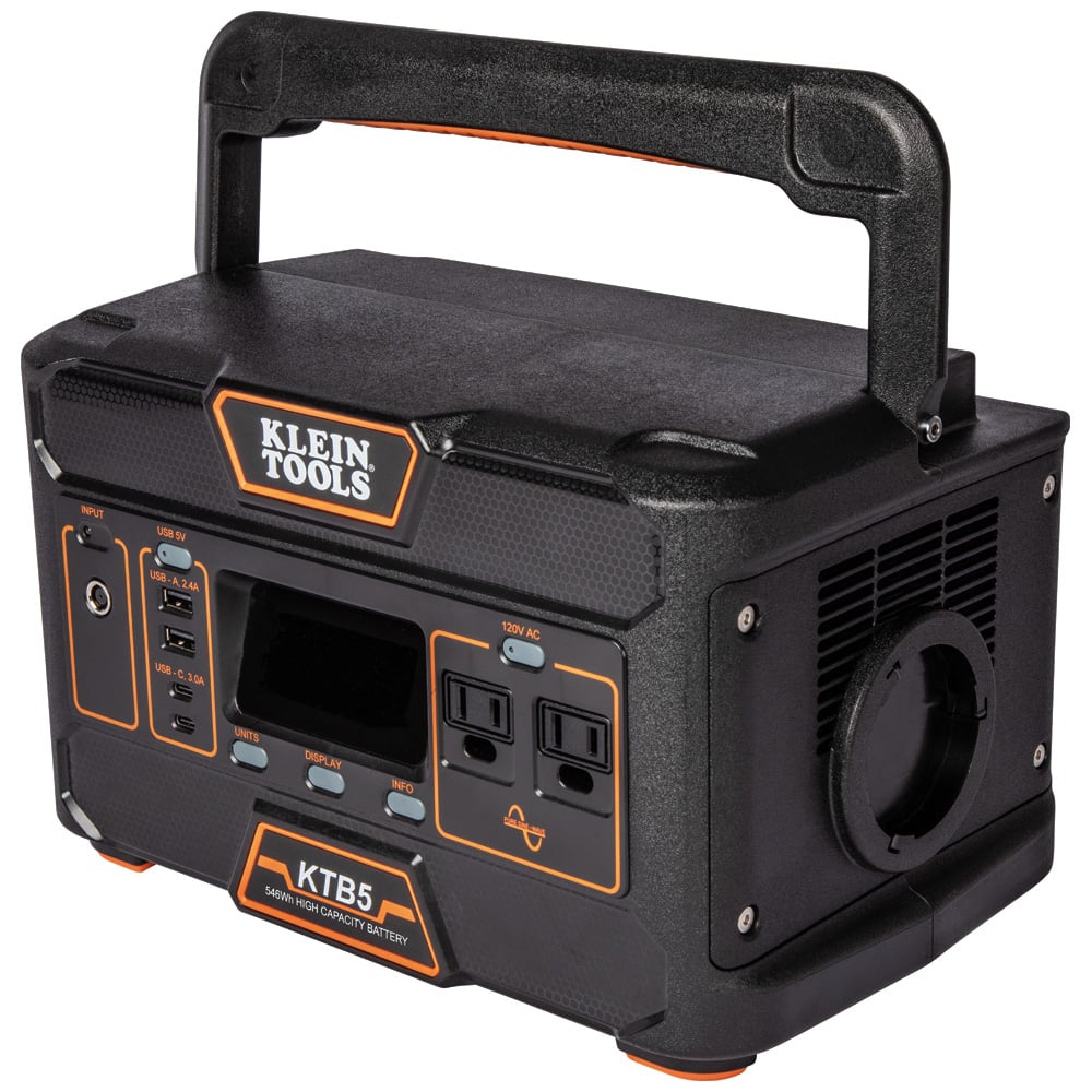 Portable Power Station, 546 Wh, Large 546 Watt hour portable power station is a versatile, high capacity power bank (24.8Ah / 22.02V)