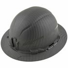 Hard Hat, Premium KARBN Pattern, Non-Vented Full Brim, Class E, Hard Hat has stylish, modern, durable hydro-dipped polymer film KARBN pattern on rugged PC/ABS composite