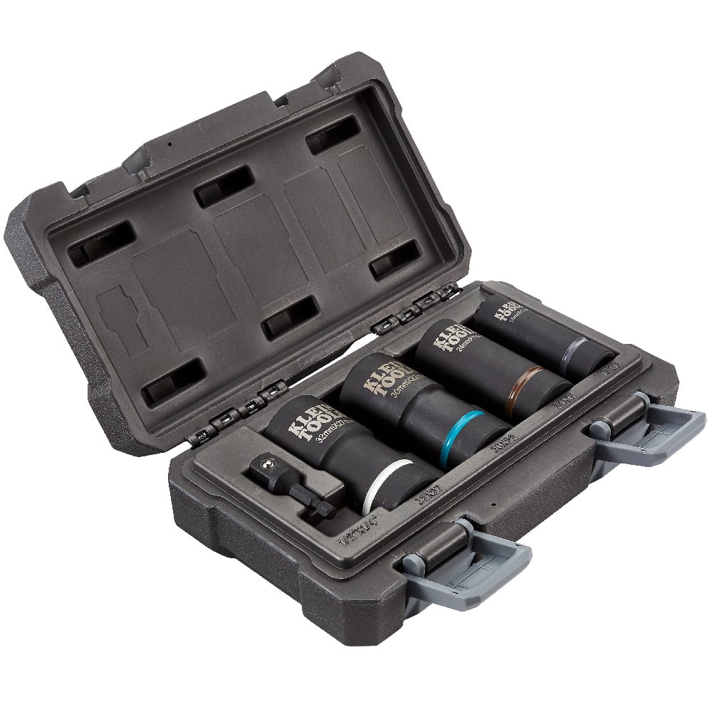 2-in-1 Metric Impact Socket Set, 12-Point, 5-Piece