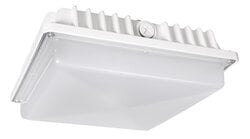 Canopy3A, 40 watts,  120 277V, 5000K, 10" square, canopy type 5 distribution, white painted finish