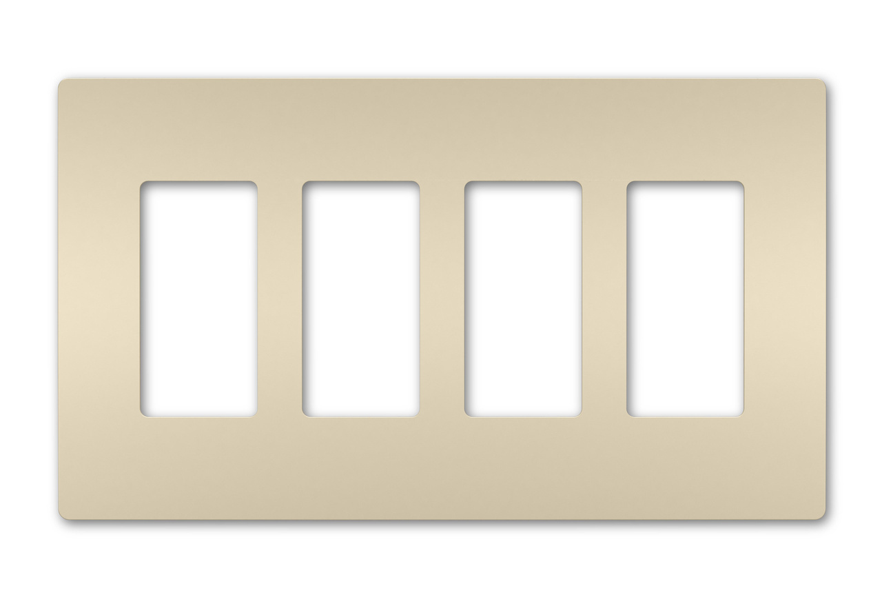 Radiant 4-Gang Screwless Wall Plate, Light Almond