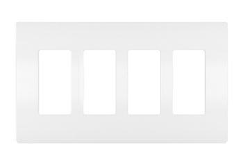 Radiant 4-Gang Screwless Wall Plate, White