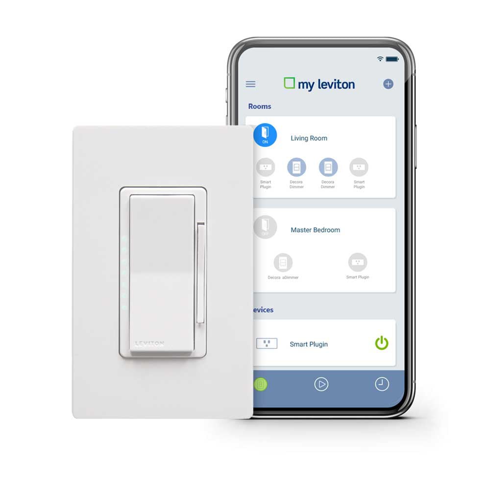 Leviton Decora Smart Wi-Fi 1000W Universal LED/Incandescent Dimmer. Works with Amazon Alexa and Google Assistant,Â No Hub Required.