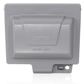 Single Gang Extra-Duty Outlet Box Hood (While-In-Use Cover) Horizontal Device Mount, Die-Cast Aluminum, Includes Inserts for Single, Duplex and Decora/GFCI Receptacles, Also Includes Pre-Installed Weatherproof Gasket - Gray