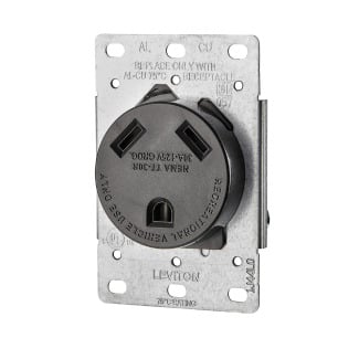 30 Amp, 125 Volt, NEMA TT-30R, 2P, 3W, Flush Mtg Receptacle, Straight Blade, Industrial Grade, Grounding, (For Recreational Vehicles), Side Wired, Steel Strap- Black