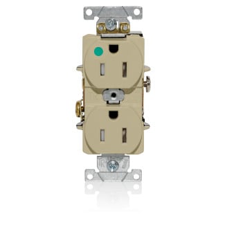 Duplex Receptacle, Tamper-resistant, Hospital Grade, 2-Pole 3-Wire Grounding, NEMA 5-15R, 15A-125V, Flat Face, Back And Side Wired, Ivory. 1-piece Ground-Contractor Pack