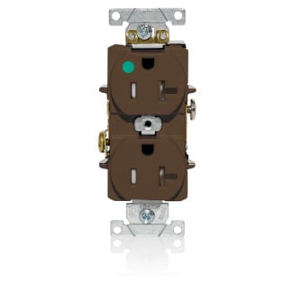 Duplex Receptacle, Tamper-resistant, Hospital Grade, 2-Pole 3-Wire Grounding, NEMA 5-20R, 20A-125V, Flat Face, Back And Side Wired, Brown. 1-piece Ground-Contractor Pack