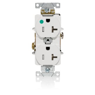 Duplex Receptacle, Tamper-resistant, Hospital Grade, 2-Pole 3-Wire Grounding, NEMA 5-20R, 20A-125V, Flat Face, Back And Side Wired, White. 1-piece Ground-Contractor Pack