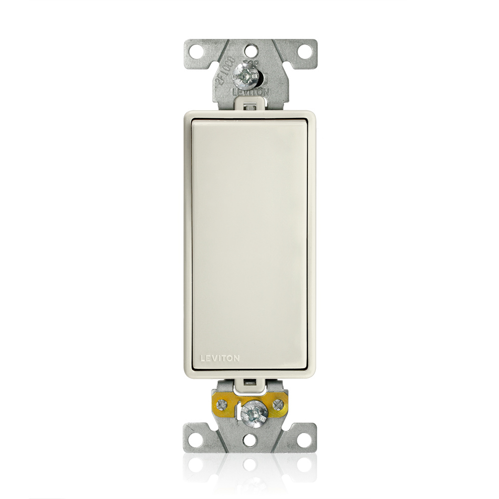 M5621-T Decora Plus Lev-Lok Heavy Duty Self-Grounding Rocker Switch, 125 V AC, 20 A, 1 hp, 2 hp Power Rating