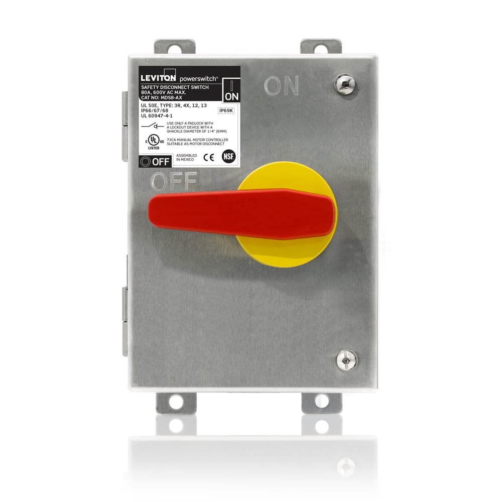 80 Amp Non-Fused PowerSwitch Stainless Steel Disconnect Switch,600 Volt, Type 304 Non-Magnetic Stainless Steel Enclosure