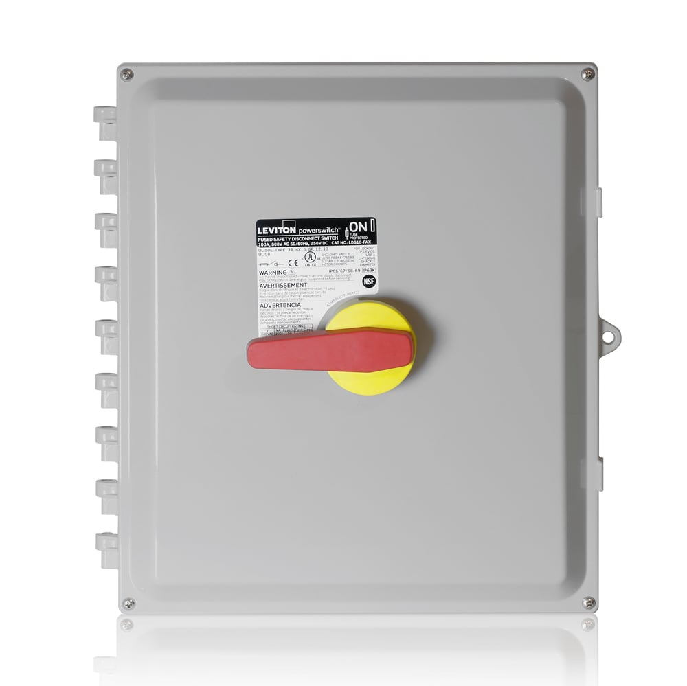 100 Amp Fused PowerSwitchDisconnect Switch,600 Volt,Non-Metallic Enclosure