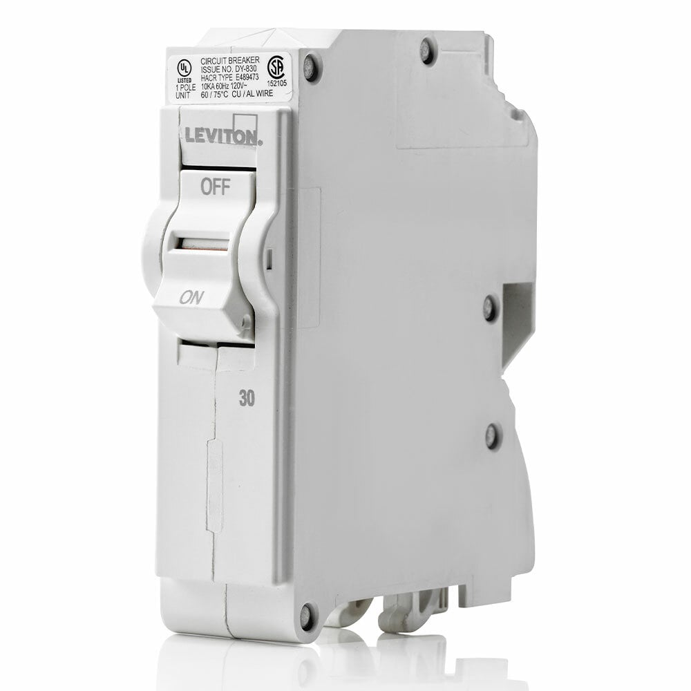 Branch Circuit Breaker, Standard 1-Pole 30A 120V, 10Ka Interrupt Rating