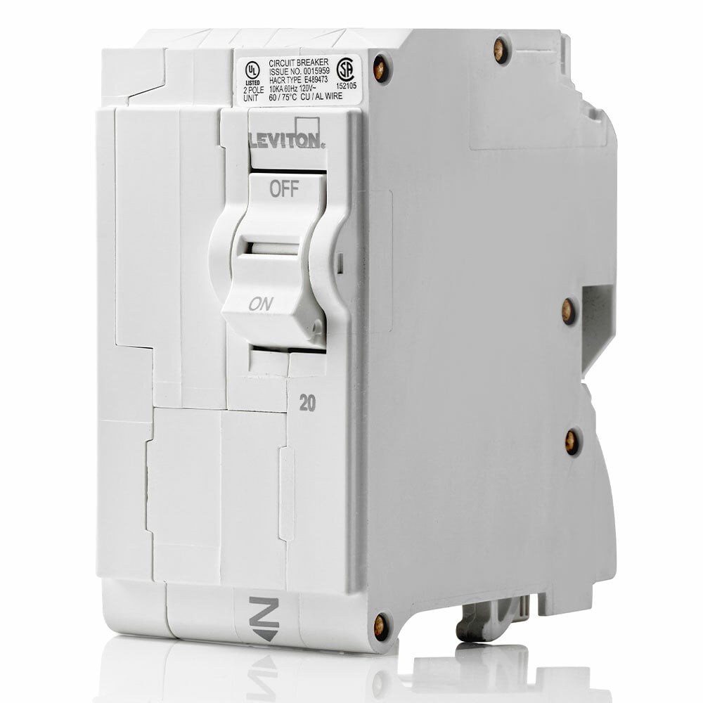 Branch Circuit Breaker, Standard 2-Pole 20A 120/240V, 10Ka Interrupt Rating