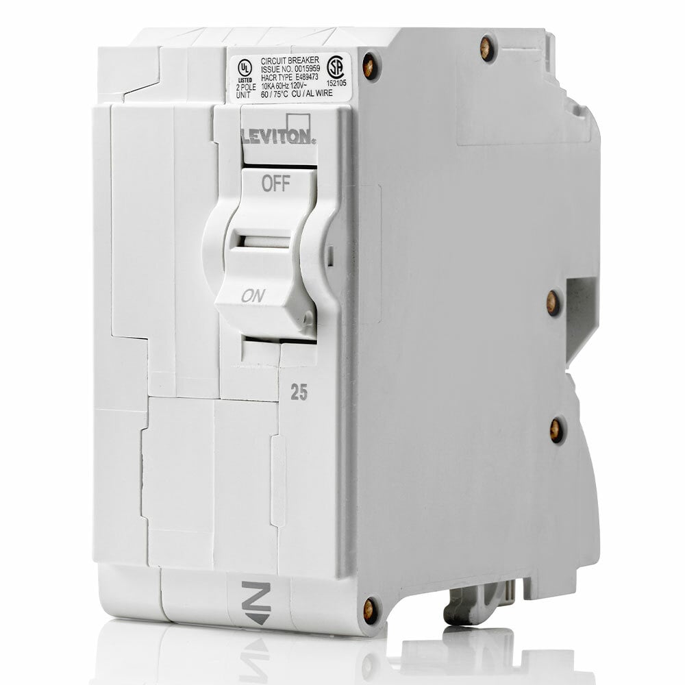 Branch Circuit Breaker, Standard 2-Pole 25A 120/240V, 10Ka Interrupt Rating