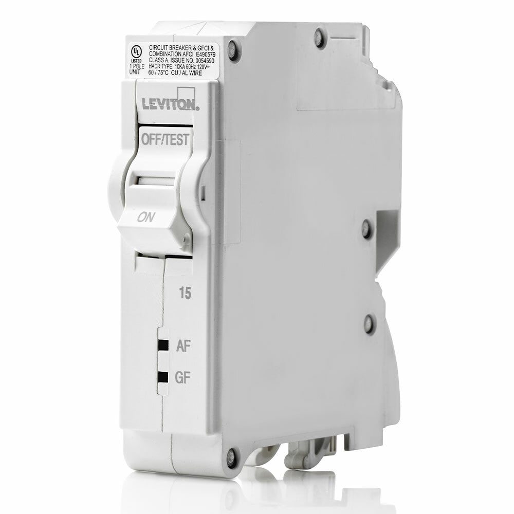 Branch Circuit Breaker, AFCI/GFCI 1-Pole 15A 120V, 10Ka Interrupt Rating