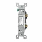 SWITCH 3-WAY LIGHTED TOGGLE,RESIDENTIAL GRADE 15A-120VAC. QUICKWIRE AND SIDE WIRED WITH GROUND SCREW