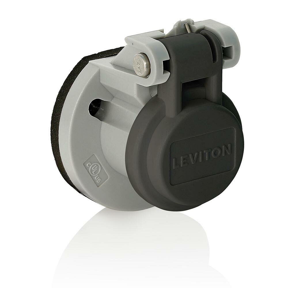 15S31-UE Rhino-Hide 15 Series Male/Female Receptacle Enclosure With Automatic Closing Lid, For Use With Rhino-Hide 1-Pole, 600 V AC, 400 A Single Pole Cam Type Connectors, Thermoplastic, Black