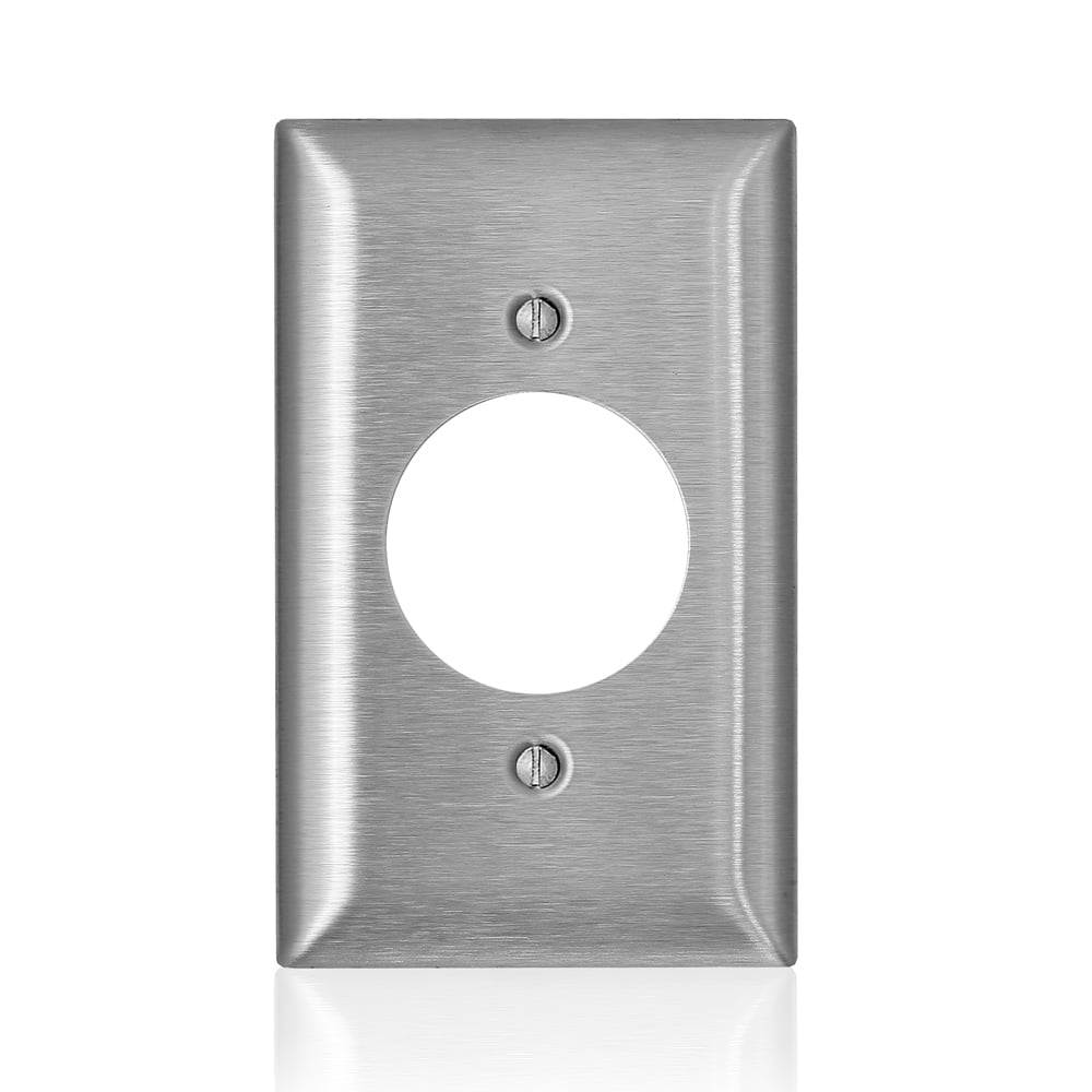1-Gang C-Series Single 1.6" Diameter Opening Wallplate, Standard Size, 302/304 Stainless Steel