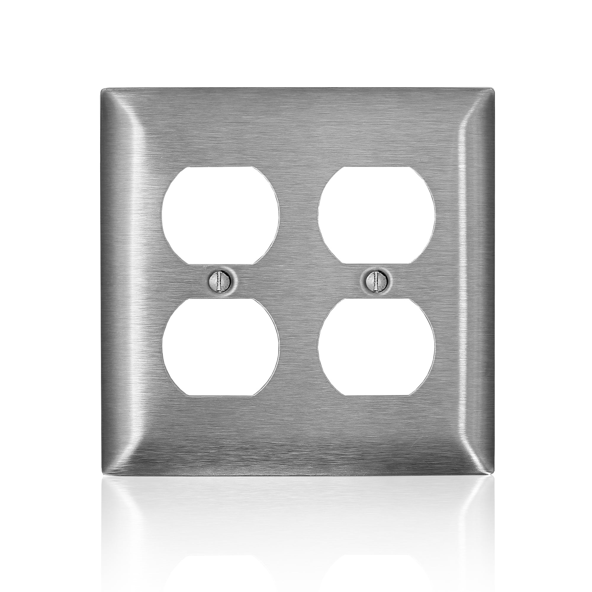 2-Gang C-Series 2 Duplex Receptacle Wallplate, Standard Size, 302/304 Stainless Steel