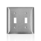 2-Gang C-Series 2 Toggle Switch Wallplate, Standard Size, 302/304 Stainless Steel